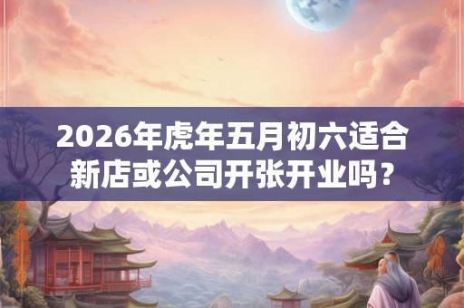 2026年虎年五月初六适合新店或公司开张开业吗？