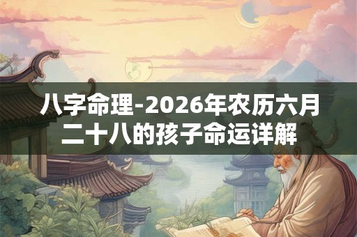 八字命理-2026年农历六月二十八的孩子命运详解