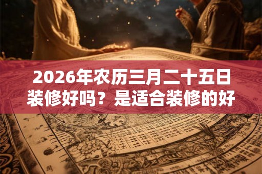 2026年农历三月二十五日装修好吗？是适合装修的好日子吗？
