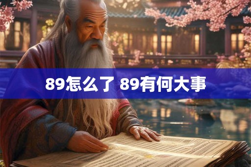 89怎么了 89有何大事