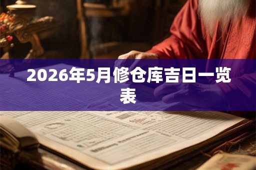 2026年5月修仓库吉日一览表