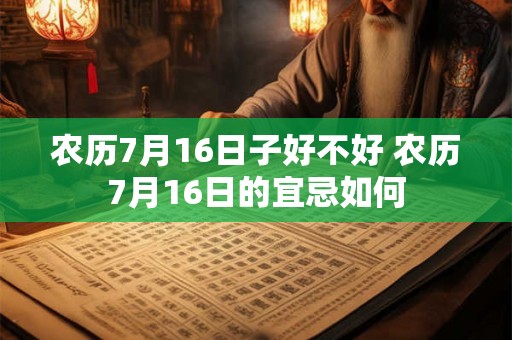 农历7月16日子好不好 农历7月16日的宜忌如何