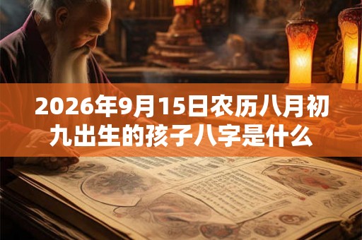 2026年9月15日农历八月初九出生的孩子八字是什么