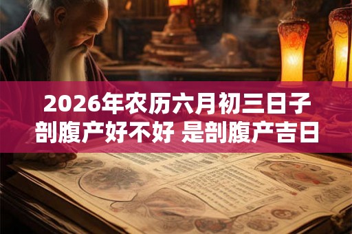 2026年农历六月初三日子剖腹产好不好 是剖腹产吉日吗 2026年农历六月初三日子剖腹产好不好 是剖腹产吉日吗