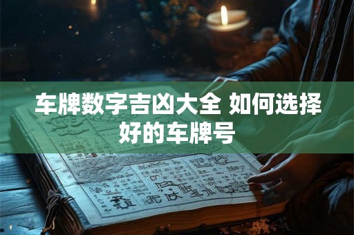 车牌数字吉凶大全 如何选择好的车牌号