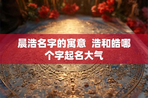 晨浩名字的寓意 浩和皓哪个字起名大气 晨浩名字的寓意 浩和皓哪个字起名大气