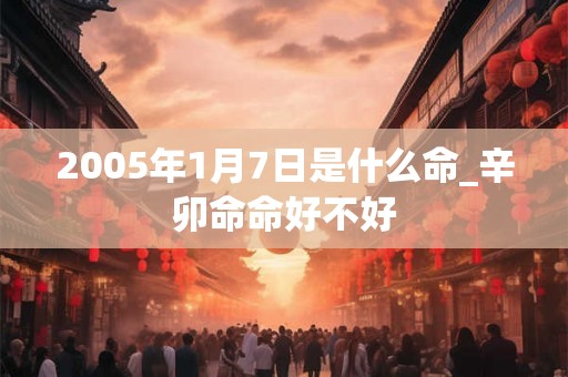 2005年1月7日是什么命_辛卯命命好不好