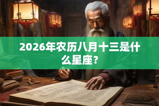 2026年农历八月十三是什么星座? 2026年农历八月十三是什么星座?