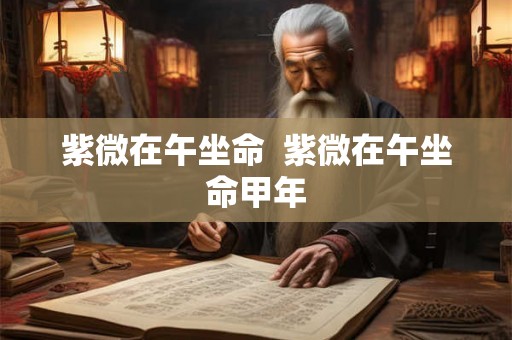 紫微在午坐命  紫微在午坐命甲年