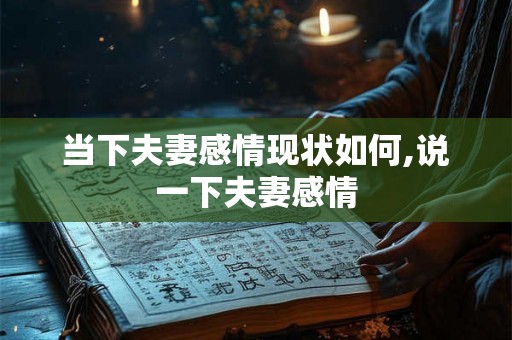 当下夫妻感情现状如何,说一下夫妻感情