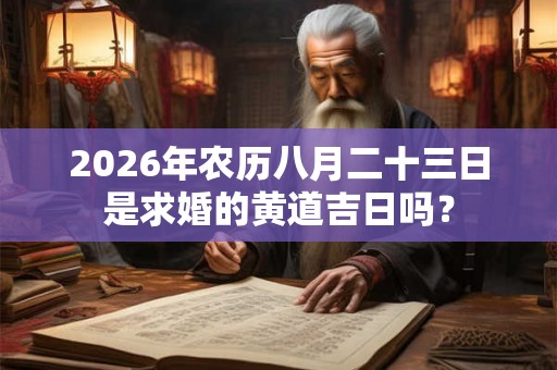 2026年农历八月二十三日是求婚的黄道吉日吗？
