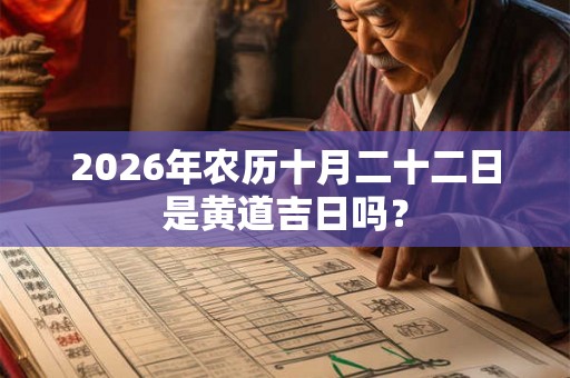 2026年农历十月二十二日是黄道吉日吗？