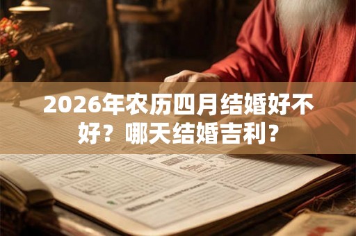 2026年农历四月结婚好不好？哪天结婚吉利？