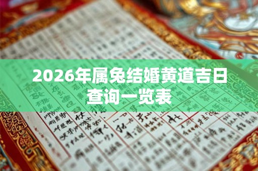 2026年属兔结婚黄道吉日查询一览表