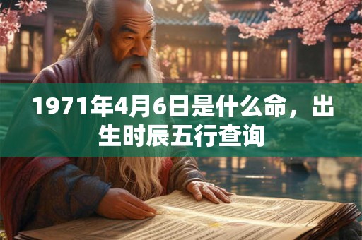 1971年4月6日是什么命，出生时辰五行查询