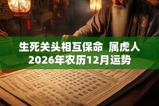 生死关头相互保命  属虎人2026年农历12月运势
