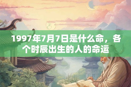 1997年7月7日是什么命，各个时辰出生的人的命运