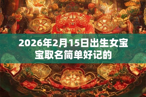 2026年2月15日出生女宝宝取名简单好记的