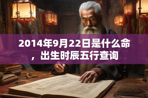 2014年9月22日是什么命，出生时辰五行查询