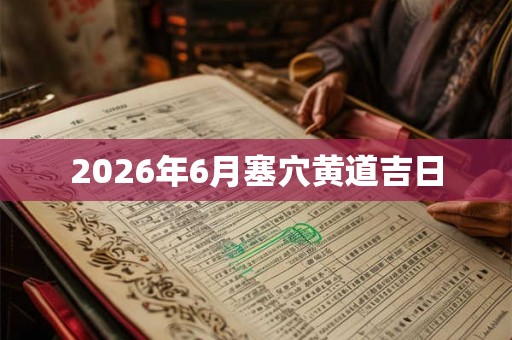2026年6月塞穴黄道吉日