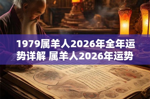 1979属羊人2026年全年运势详解 属羊人2026年运势如何