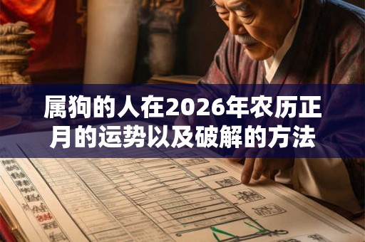 属狗的人在2026年农历正月的运势以及破解的方法 属狗的人在2026年农历正月的运势以及破解的方法
