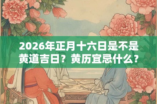 2026年正月十六日是不是黄道吉日？黄历宜忌什么？