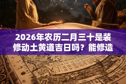 2026年农历二月三十是装修动土黄道吉日吗？能修造不