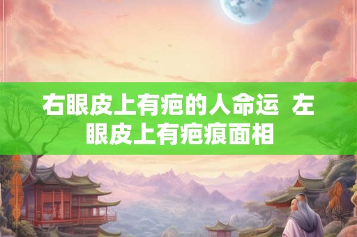 右眼皮上有疤的人命运  左眼皮上有疤痕面相