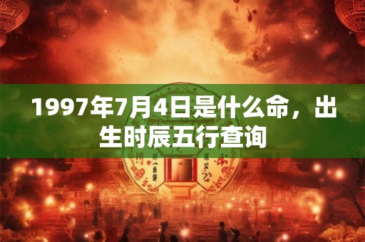 1997年7月4日是什么命,出生时辰五行查询 1997年7月4日是什么命,出生时辰五行查询