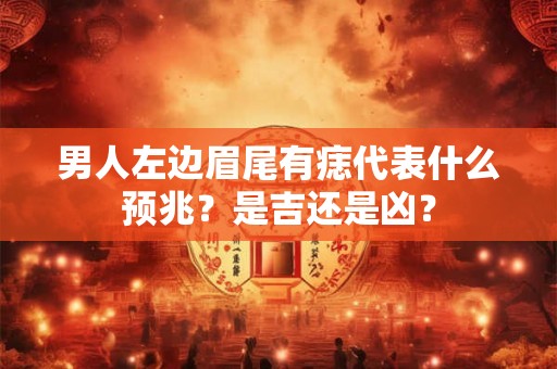 男人左边眉尾有痣代表什么预兆？是吉还是凶？