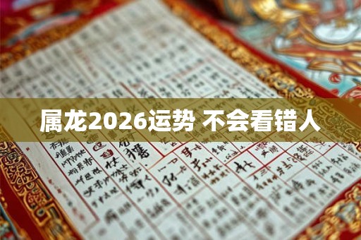属龙2026运势 不会看错人