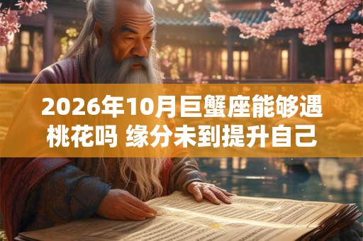 2026年10月巨蟹座能够遇桃花吗 缘分未到提升自己