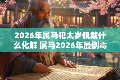 2026年属马犯太岁佩戴什么化解 属马2026年最倒霉的月份