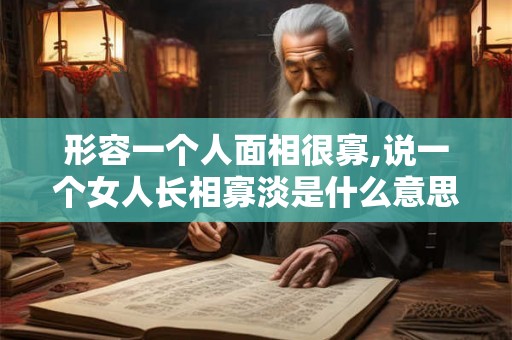形容一个人面相很寡,说一个女人长相寡淡是什么意思