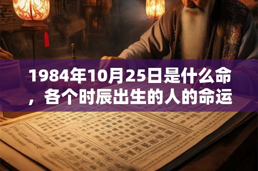 1984年10月25日是什么命，各个时辰出生的人的命运
