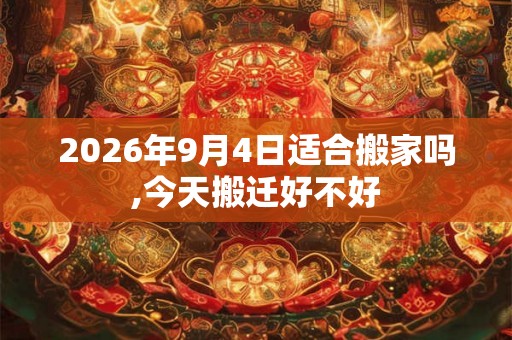 2026年9月4日适合搬家吗,今天搬迁好不好