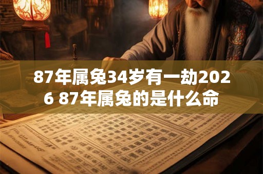 87年属兔34岁有一劫2026 87年属兔的是什么命
