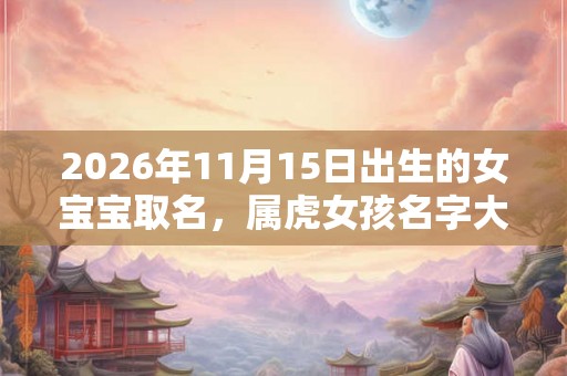 2026年11月15日出生的女宝宝取名，属虎女孩名字大全