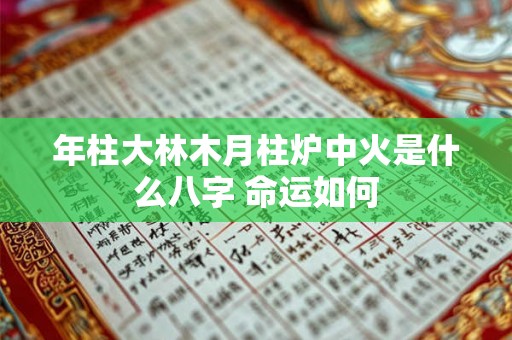 年柱大林木月柱炉中火是什么八字 命运如何