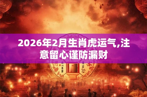 2026年2月生肖虎运气,注意留心谨防漏财