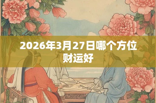 2026年3月27日哪个方位财运好