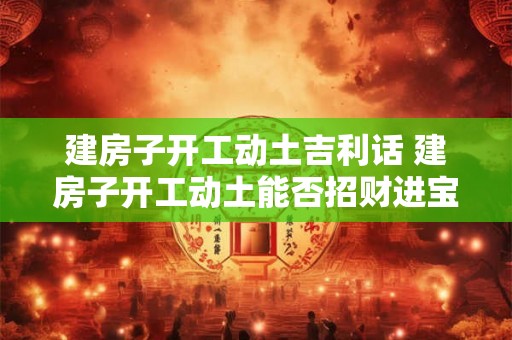 建房子开工动土吉利话 建房子开工动土能否招财进宝 建房子开工动土吉利话 建房子开工动土能否招财进宝