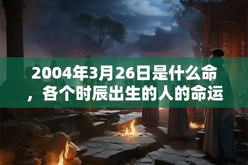 2004年3月26日是什么命，各个时辰出生的人的命运