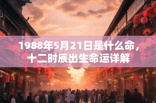 1988年5月21日是什么命，十二时辰出生命运详解