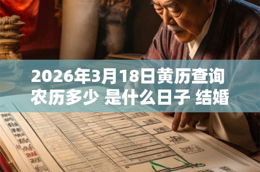 2026年3月18日黄历查询 农历多少 是什么日子 结婚吉时