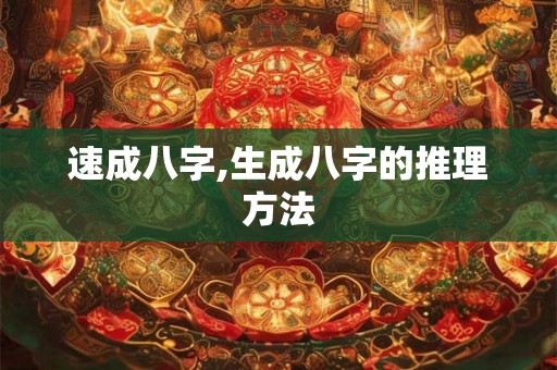 速成八字,生成八字的推理方法