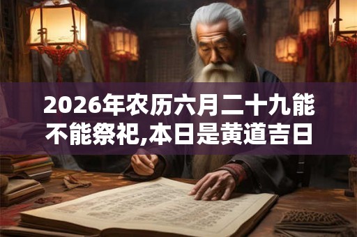 2026年农历六月二十九能不能祭祀,本日是黄道吉日吗？
