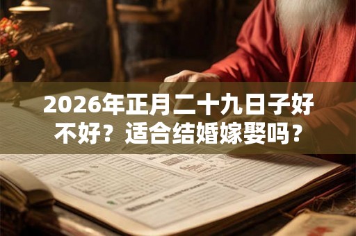 2026年正月二十九日子好不好?适合结婚嫁娶吗? 2026年正月二十九日子好不好?适合结婚嫁娶吗?