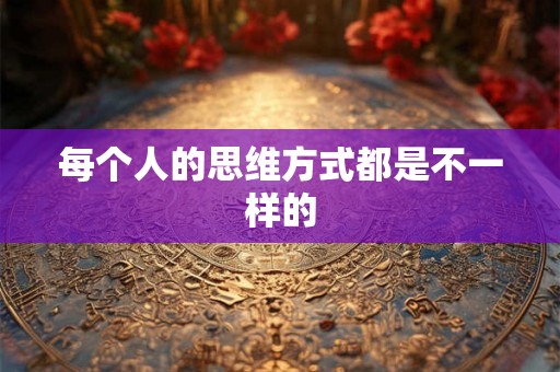 每个人的思维方式都是不一样的